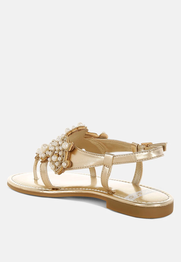 Opazie Metallic Pearl Embellished Flats 6 Opazie Metallic Pearl Embellished Flats - Image 4