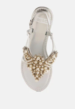 Opazie Metallic Pearl Embellished Flats 23 Opazie Metallic Pearl Embellished Flats -Her Shoe World Opazie Metallic Pearl Embellished Flats RCSH5546 SILVER 5