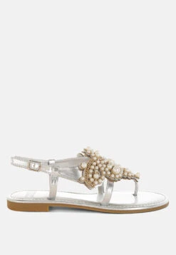 Opazie Metallic Pearl Embellished Flats 20 Opazie Metallic Pearl Embellished Flats -Her Shoe World Opazie Metallic Pearl Embellished Flats RCSH5546 SILVER 6