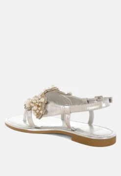 Opazie Metallic Pearl Embellished Flats 22 Opazie Metallic Pearl Embellished Flats -Her Shoe World Opazie Metallic Pearl Embellished Flats RCSH5546 SILVER 9