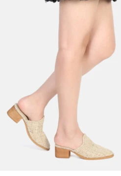 PALMA Natural Stacked Heel Mules 15 PALMA Natural Stacked Heel Mules -Her Shoe World PALMANaturalStackedHeelMules RCSH1867 Natural 16