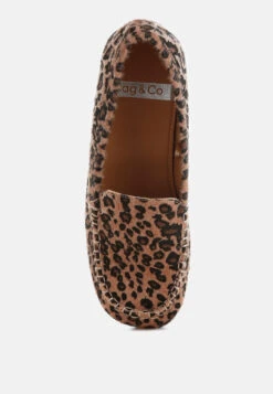 Paboa Leopard Print Flat Loafers -Her Shoe World PaboaLeopardPrintFlatLoafersRCSH5345LEOPARD 1