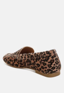 Paboa Leopard Print Flat Loafers -Her Shoe World PaboaLeopardPrintFlatLoafersRCSH5345LEOPARD 8