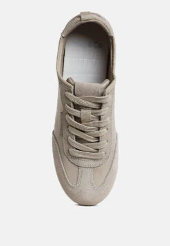 Pattens Genuine Suede Leather Sneakers -Her Shoe World Pattens Genuine Suede Leather Sneakers RCSH5266 BEIGE 2