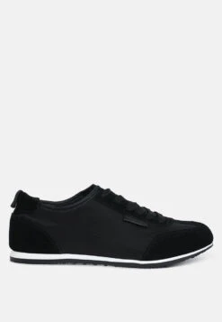 Pattens Genuine Suede Leather Sneakers -Her Shoe World Pattens Genuine Suede Leather Sneakers RCSH5266 BLACK 5