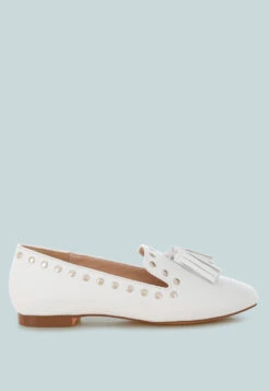 Philoha Studs & Tassels Detail Flat Loafers