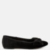 Pothos Luxurious Velvet Bow Ballerinas -Her Shoe World Pothos Luxurious Velvet Bow Ballerinas RCSH5158 black 1
