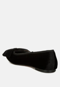 Pothos Luxurious Velvet Bow Ballerinas 13 Pothos Luxurious Velvet Bow Ballerinas -Her Shoe World Pothos Luxurious Velvet Bow Ballerinas RCSH5158 black 5