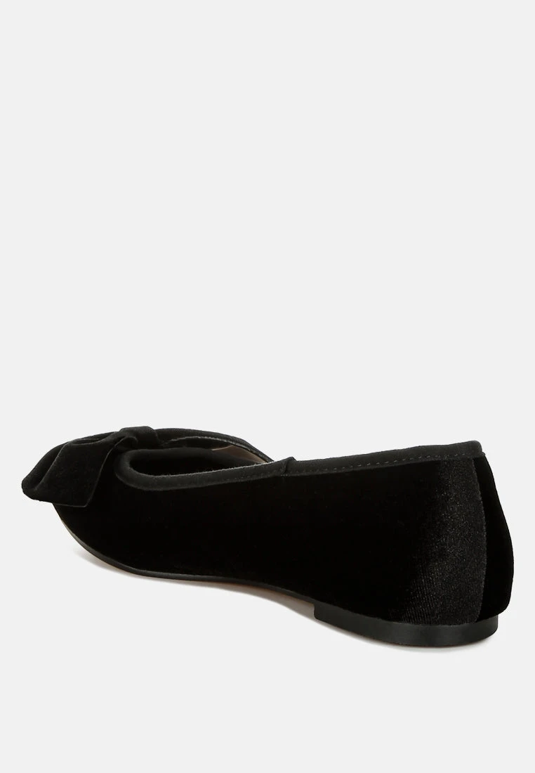 Pothos Luxurious Velvet Bow Ballerinas 4 Pothos Luxurious Velvet Bow Ballerinas - Image 3