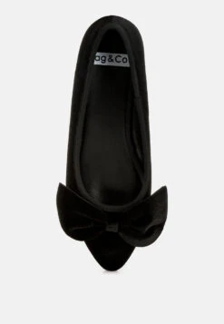 Pothos Luxurious Velvet Bow Ballerinas 14 Pothos Luxurious Velvet Bow Ballerinas -Her Shoe World Pothos Luxurious Velvet Bow Ballerinas RCSH5158 black 7