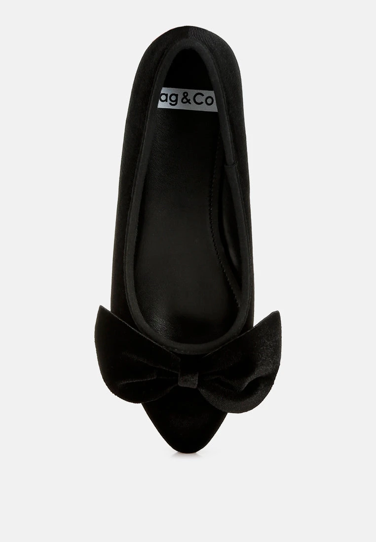 Pothos Luxurious Velvet Bow Ballerinas 5 Pothos Luxurious Velvet Bow Ballerinas - Image 4