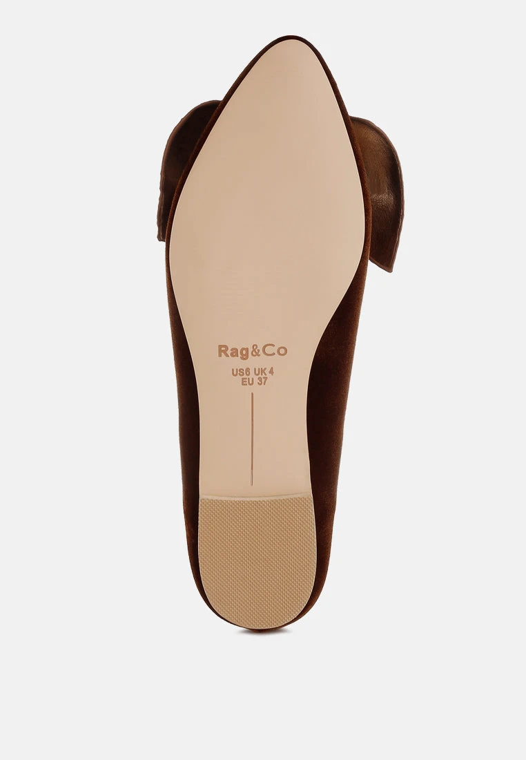 Pothos Luxurious Velvet Bow Ballerinas 11 Pothos Luxurious Velvet Bow Ballerinas - Image 10