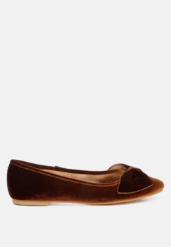 Pothos Luxurious Velvet Bow Ballerinas 16 Pothos Luxurious Velvet Bow Ballerinas -Her Shoe World Pothos Luxurious Velvet Bow Ballerinas RCSH5158 5