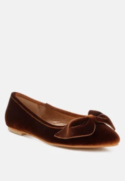 Pothos Luxurious Velvet Bow Ballerinas 17 Pothos Luxurious Velvet Bow Ballerinas -Her Shoe World Pothos Luxurious Velvet Bow Ballerinas RCSH5158 6