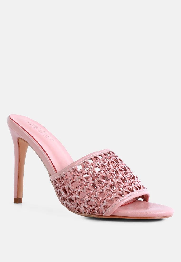 TEASE Pink Woven Stiletto Slides 3 TEASE Pink Woven Stiletto Slides