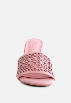 TEASE Pink Woven Stiletto Slides 12 TEASE Pink Woven Stiletto Slides -Her Shoe World RCSH2909 PINK 3