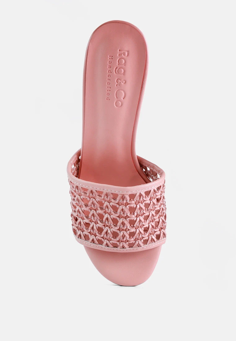 TEASE Pink Woven Stiletto Slides 8 TEASE Pink Woven Stiletto Slides - Image 6
