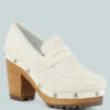 OSAGE White Clogs Loafers In Fine Suede 2 OSAGE White Clogs Loafers In Fine Suede -Her Shoe World RCSH2959 WHITE 8