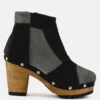 HURON Grey Fine Suede Patchwork Ankle Boots 1 HURON Grey Fine Suede Patchwork Ankle Boots -Her Shoe World RCSH2963 BLACK GREY 1