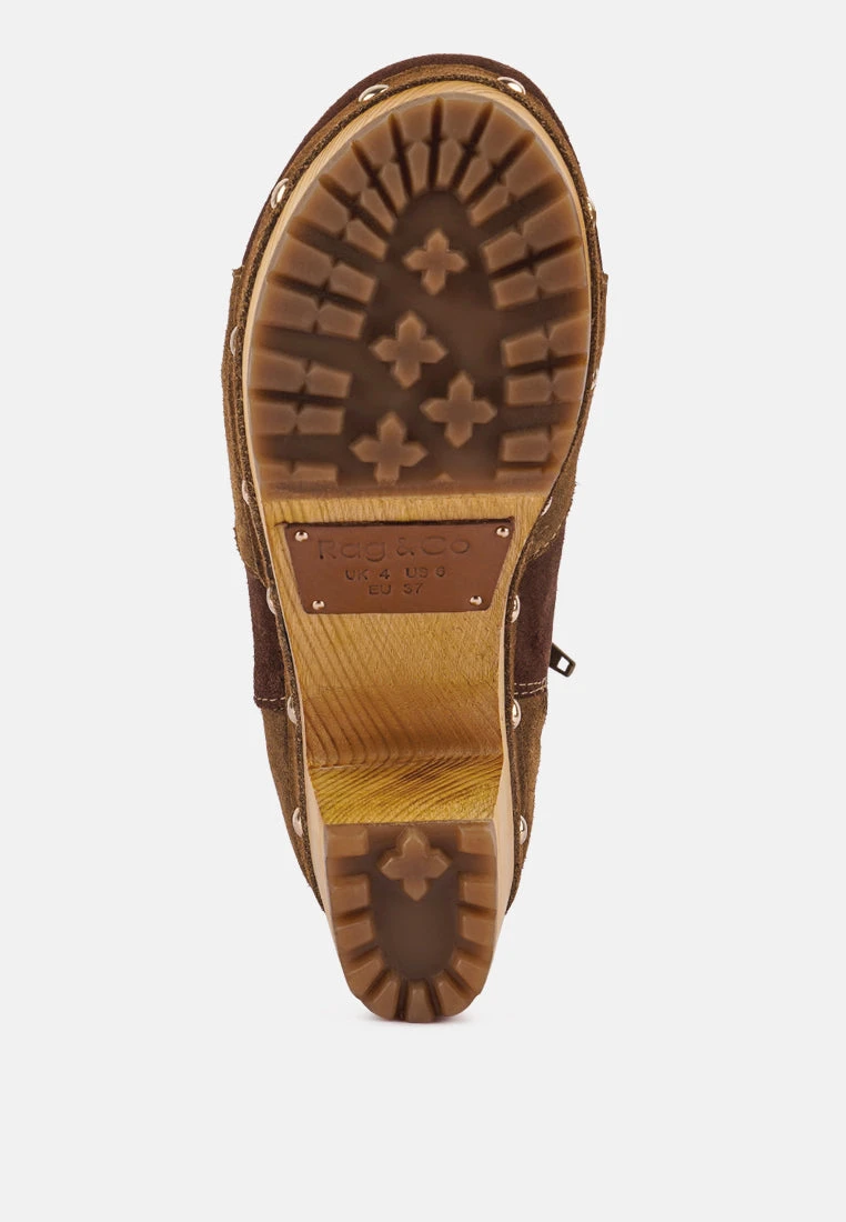 HURON Brown Fine Suede Patchwork Ankle Boots 9 HURON Brown Fine Suede Patchwork Ankle Boots - Image 7