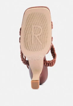 BEROE Mocca Braided Handcrafted Lace Up Sandal -Her Shoe World RCSH3120 MOCCA 8