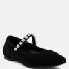 ASSISI Black Fine Suede Mary Jane Ballet Flats 1 ASSISI Black Fine Suede Mary Jane Ballet Flats -Her Shoe World RCSH3269 BLACK 2