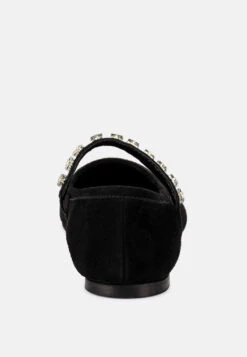 ASSISI Black Fine Suede Mary Jane Ballet Flats 12 ASSISI Black Fine Suede Mary Jane Ballet Flats -Her Shoe World RCSH3269 BLACK 6