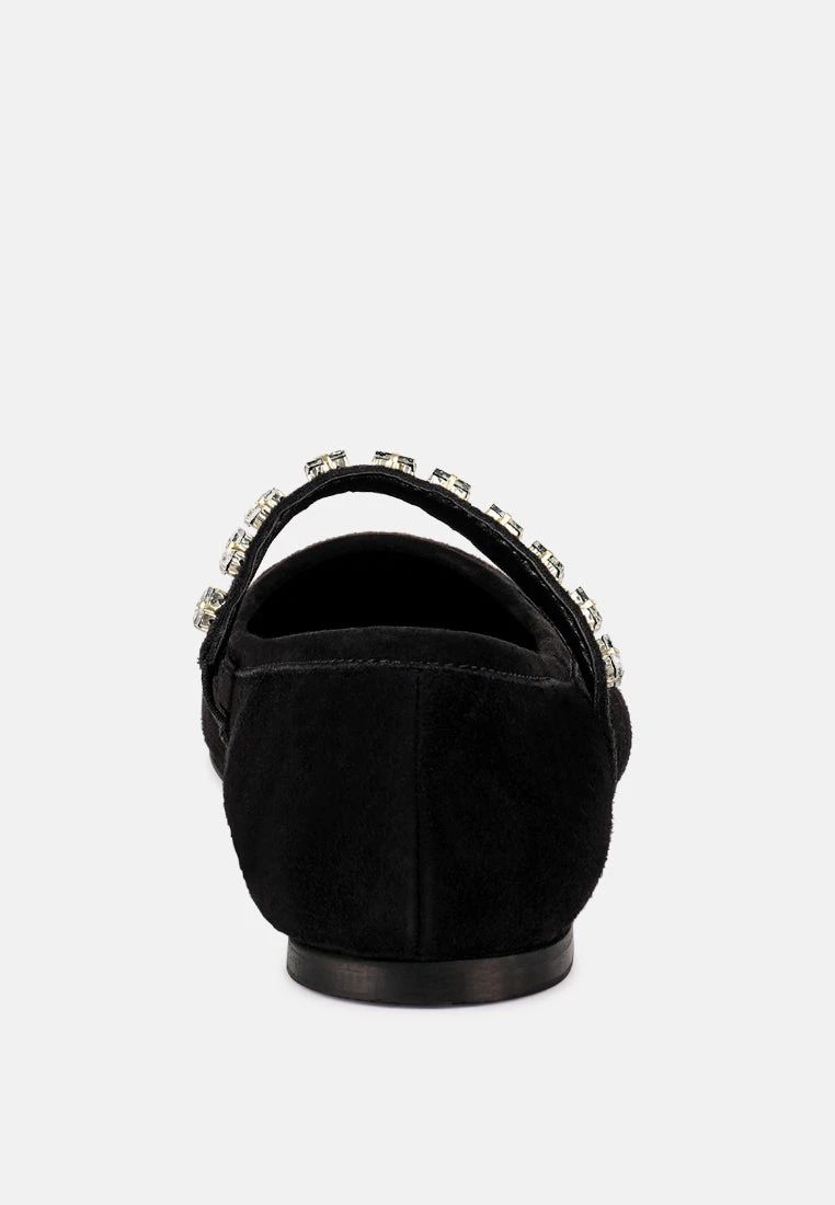 ASSISI Black Fine Suede Mary Jane Ballet Flats 7 ASSISI Black Fine Suede Mary Jane Ballet Flats - Image 5