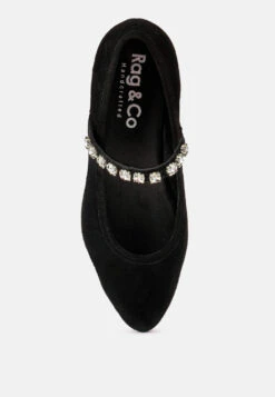 ASSISI Black Fine Suede Mary Jane Ballet Flats 13 ASSISI Black Fine Suede Mary Jane Ballet Flats -Her Shoe World RCSH3269 BLACK 7