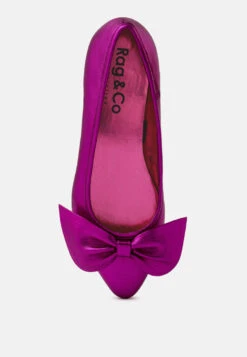 PIE-TRIBE Metallic Bow Ballerinas In Fuchsia 13 PIE-TRIBE Metallic Bow Ballerinas In Fuchsia -Her Shoe World RCSH3274 FUSHIA 7