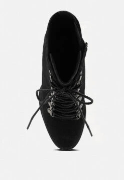 GOOSE-FEATHER Antique Black High Heeled Ankle Boot -Her Shoe World RCSH3277 BLACK 2