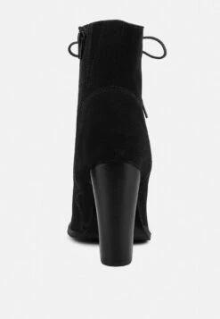 GOOSE-FEATHER Antique Black High Heeled Ankle Boot -Her Shoe World RCSH3277 BLACK 6