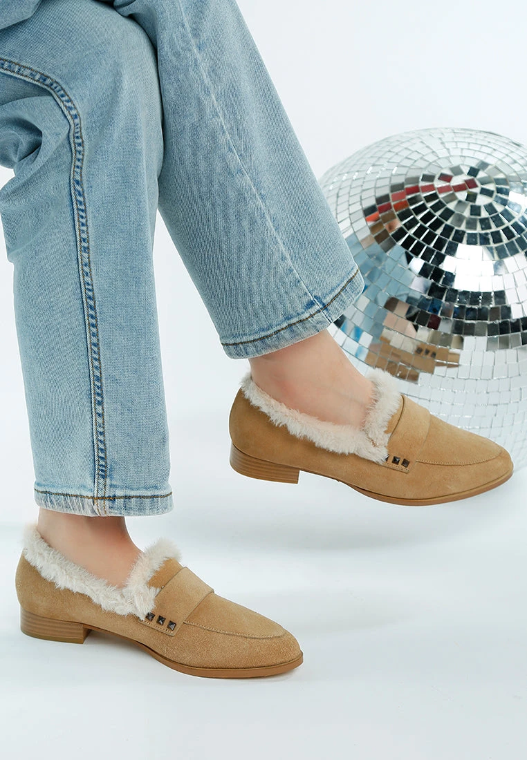 Allie Fur Trim Genuine Suede Loafers 9 Allie Fur Trim Genuine Suede Loafers - Image 7