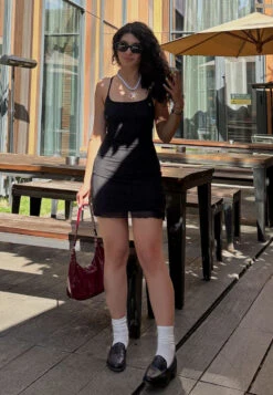 Raisa Stud Embellished Penny Loafers -Her Shoe World RCSH5389 BLACK Influencer Image