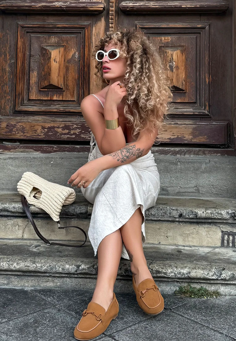 Awen Monochromatic Horsebit Real Suede Loafers 4 Awen Monochromatic Horsebit Real Suede Loafers - Image 2