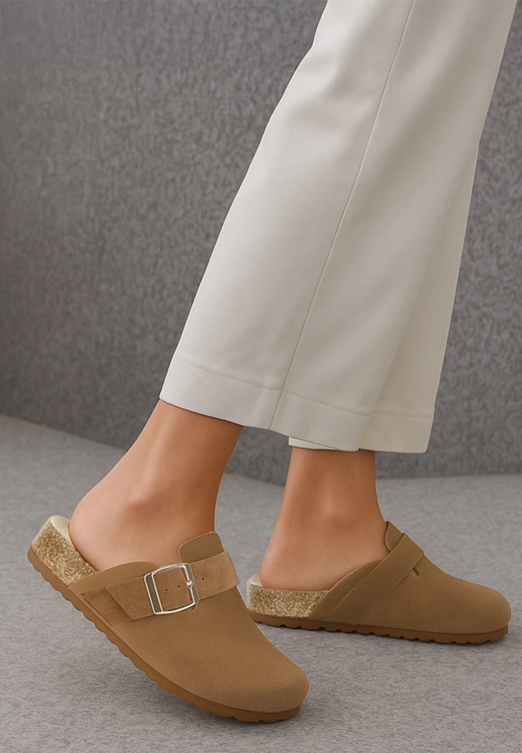 Ratiha Buckle Accent Slip-On Footbed Mules 4 Ratiha Buckle Accent Slip-On Footbed Mules - Image 2