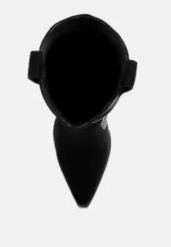 Rambler Rhinestones Embellished Calf Boots 32 Rambler Rhinestones Embellished Calf Boots -Her Shoe World Rambler Rhinestones Embellished Calf Boots RCSH5262 BLACK 1