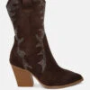 Rambler Rhinestones Embellished Calf Boots 1 Rambler Rhinestones Embellished Calf Boots -Her Shoe World Rambler Rhinestones Embellished Calf Boots RCSH5262 BROWN 5