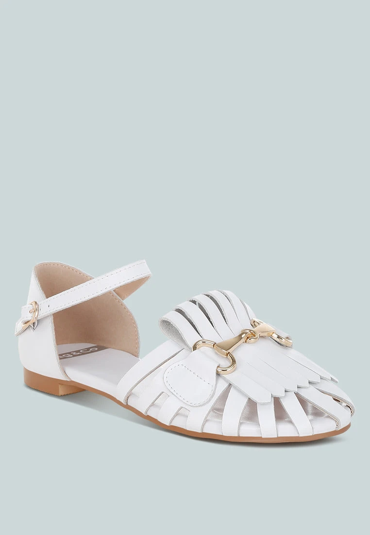 Ramita Horsebit Fringe Flat Sandals 4 Ramita Horsebit Fringe Flat Sandals - Image 2