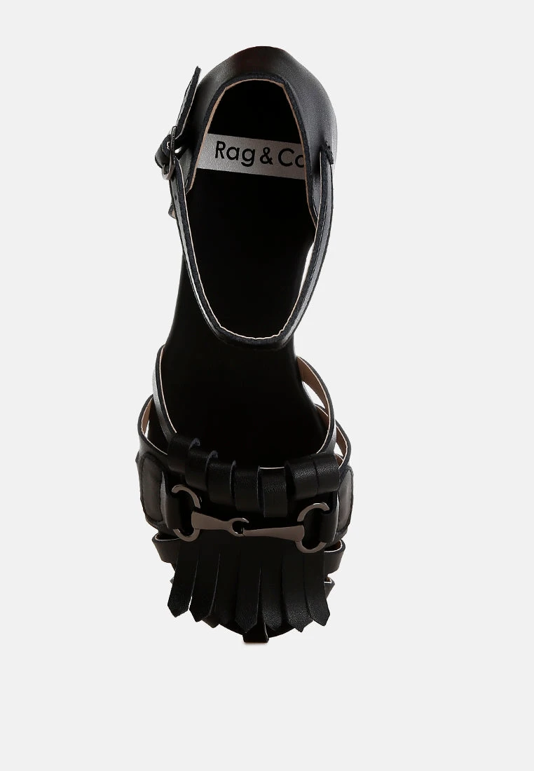 Ramita Horsebit Fringe Flat Sandals 16 Ramita Horsebit Fringe Flat Sandals - Image 14