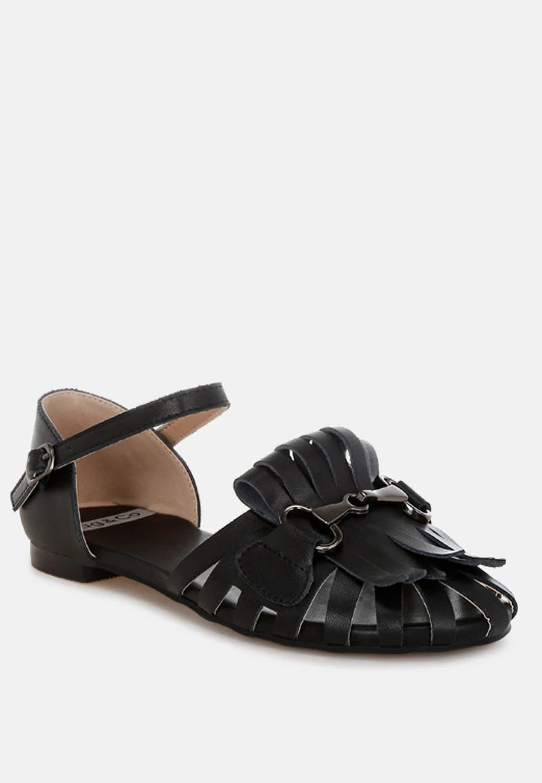 Ramita Horsebit Fringe Flat Sandals 14 Ramita Horsebit Fringe Flat Sandals - Image 12