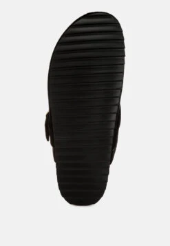 Ratiha Buckle Accent Slip-On Footbed Mules 38 Ratiha Buckle Accent Slip-On Footbed Mules -Her Shoe World Ratiha Buckle Accent Slip On Footbed Mules RCSH5708 BLACK 3