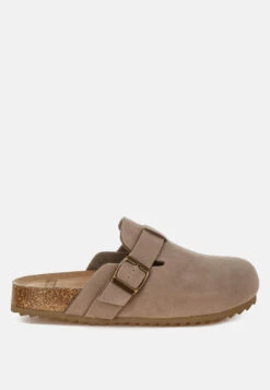 Ratiha Buckle Accent Slip-On Footbed Mules 28 Ratiha Buckle Accent Slip-On Footbed Mules -Her Shoe World Ratiha Buckle Accent Slip On Footbed Mules TAUPE 6