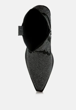 Costello Rhinestones Embellished Cowboy Boots 22 Costello Rhinestones Embellished Cowboy Boots -Her Shoe World RhinestonesEmbellishedCowboyBoots RCSH5261 black 2