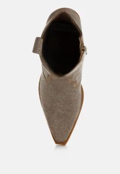 Costello Rhinestones Embellished Cowboy Boots 17 Costello Rhinestones Embellished Cowboy Boots -Her Shoe World Rhinestones Embellished Cowboy Boots RCSH5261 taupe 2