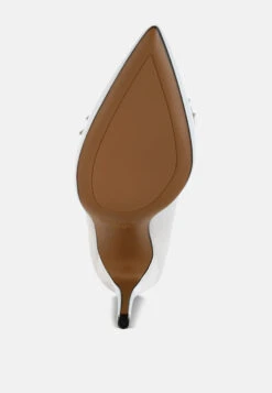 Rhodolia Diamante Brooch Detail Satin Pumps 25 Rhodolia Diamante Brooch Detail Satin Pumps -Her Shoe World RhodoliaDiamanteBroochDetailSatinPumpsRCSH5306WHITE 8