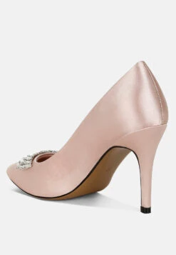 Rhodolia Diamante Brooch Detail Satin Pumps 28 Rhodolia Diamante Brooch Detail Satin Pumps -Her Shoe World Rhodolia Diamante Brooch Detail Satin Pumps RCSH5306 BLUSH 7