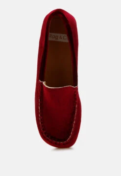 Robua Velvet Flat Loafers 15 Robua Velvet Flat Loafers -Her Shoe World RobuaVelvetFlatLoafersRCSH5122BURGUNDY 4