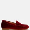 Robua Velvet Flat Loafers -Her Shoe World RobuaVelvetFlatLoafersRCSH5122BURGUNDY 6