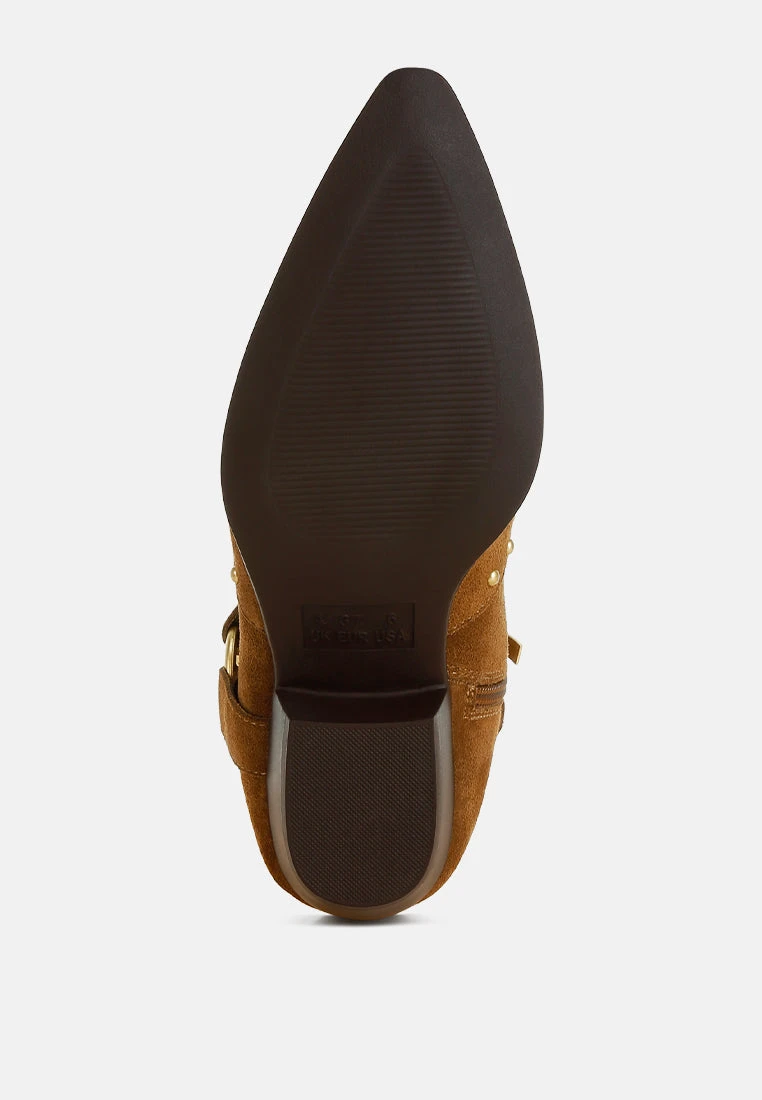 Rodeo Studded Real Suede Leather Ankle Boots 7 Rodeo Studded Real Suede Leather Ankle Boots - Image 5